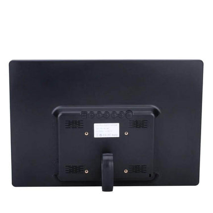 Digital Photo Frame 15-Inch Wall-Mountable For Home Display showing rear view with wall-mount bracket and control ports