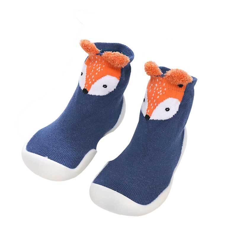 Toddler Non-Slip Floor Socks - Cozy Cotton Design Blue