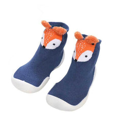 Toddler Non-Slip Floor Socks - Cozy Cotton Design Blue