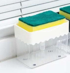 Dual-Function Soap Dispenser with Sponge Holder - Automatic Liquid Soap Dosing Caddy