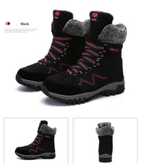 Stylish Warm Velvet Snow Boots for Women - Winter Hiking and Travel Footwear