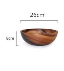 Handcrafted Acacia Wood Bowl Measuring 26cm by 8cm for Elegant Tableware