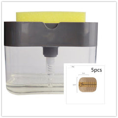 Dual-Function Soap Dispenser with Sponge Holder - Automatic Liquid Soap Dosing Caddy