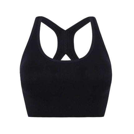 Women's Large Size Adjustable Sports Bra for Yoga and Fitness - black seamless racerback for yoga and workouts