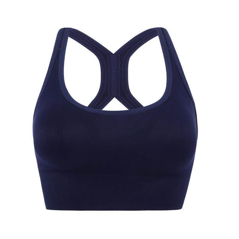 Elegant Adjustable Sports Bra for Women - Large Size, Cross-Back Design, Shockproof Yoga Underwear