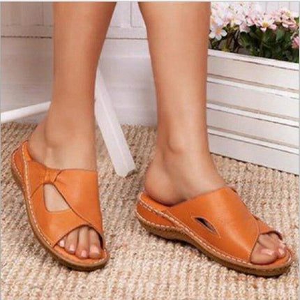 Women's Open Toe Wedge Sandals, Flat Casual Slide Multiple Colors
