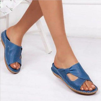 Women's Open Toe Wedge Sandals, Flat Casual Slide Multiple Colors