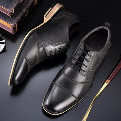 Stylish Leather Lace-Up Casual Footwear