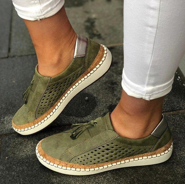Plus Size Women's Canvas Tassel Sneakers For Everyday Casual Wear