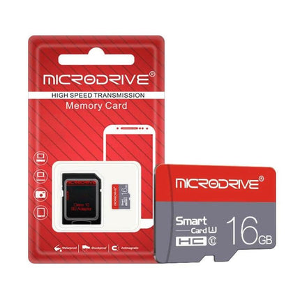 16GB Micro SD Card Class 10 For Cameras And Smartphones - red Microdrive packaged microSD card for Full HD, action cams, smartphones