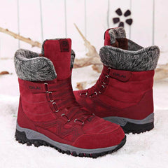 Stylish Warm Velvet Snow Boots for Women - Winter Hiking and Travel Footwear