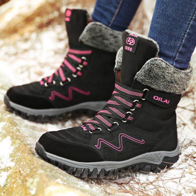 Stylish Warm Velvet Snow Boots for Women - Winter Hiking and Travel Footwear