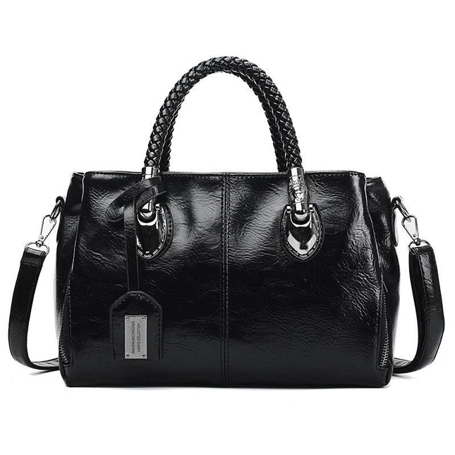 Everyday Oil Wax Leather Women's Crossbody Bag Burgundy | Syndmart