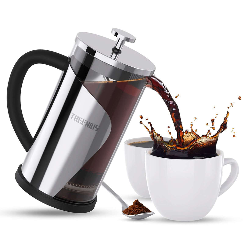 TBGENIUS 600ml French Press Coffee Maker - 2-4 Cups with 4 Level Filtration, Ideal Gift for Coffee Lovers