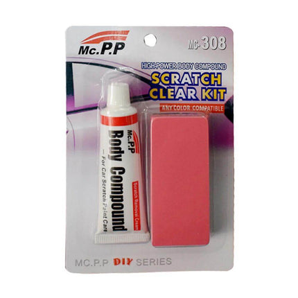 Car Scratch Remover Paste for Minor Auto Paint Repairs - tube of body compound and applicator kit for light scratch touch-ups