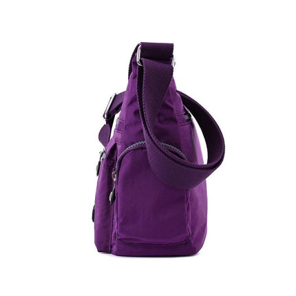 Medium Nylon Waterproof Crossbody Shoulder Bag With Multiple Pockets