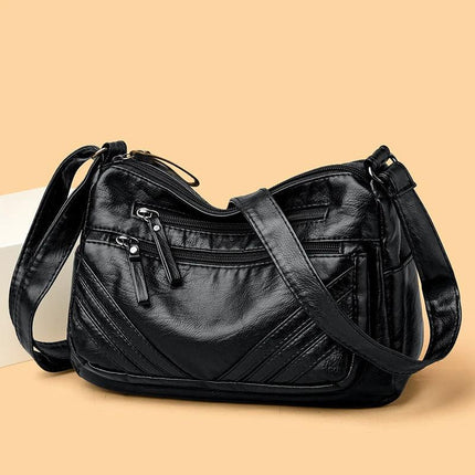 Black Large Crossbody Shoulder Bag For Everyday Wear