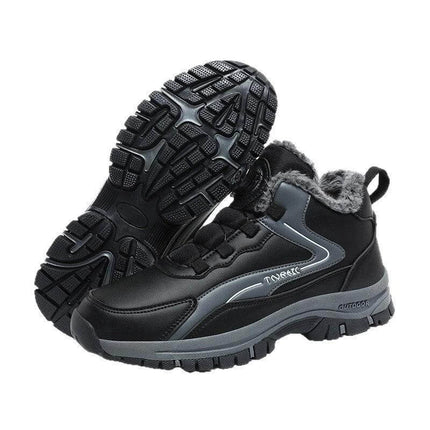 Unisex Low Top Sneakers With Thick Rubber Sole For Running black low-top walking shoes with slip-resistant tread