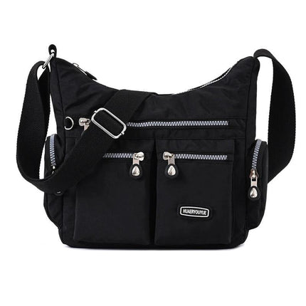 Medium Nylon Waterproof Crossbody Shoulder Bag With Multiple Pockets