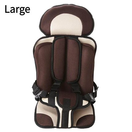 Portable Infant Safety Seat for Babies and Toddlers in Cars - brown detachable back car seat for 9 months to 6 years, compact travel-friendly design