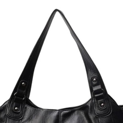 Retro European Style PU Handbag For Daily Use In Black Or Brown