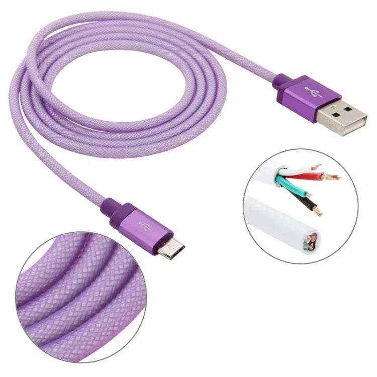 1m Net Style High Quality Metal Head Micro USB to USB Cable