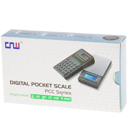 2-In-1 Pocket Jewelry Scale With Calculator And LCD compact digital pocket scale with blue-backlit LCD and calculator for grams carats oz