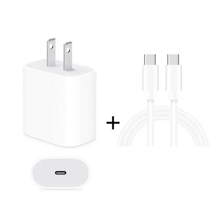 2 In 1 Single USB-C Travel Charger Plus 3A PD 3.0 Cable Set