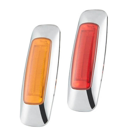 2-Pack 12/24V LED Edge Tail Lights, Red and Yellow compact weather-resistant LED edge tail lights for trucks trailers with waterproof anti-fog design