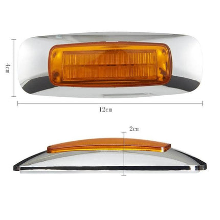 2-Pack 12/24V LED Edge Tail Lights, Red and Yellow compact waterproof 12×4×2cm polycarbonate 8-LED trailer truck marker lights