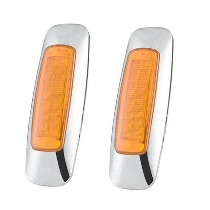 2-Pack 12/24V LED Edge Tail Lights, Red and Yellow - compact waterproof LED edge tail lights with polycarbonate housing for trucks and trailers