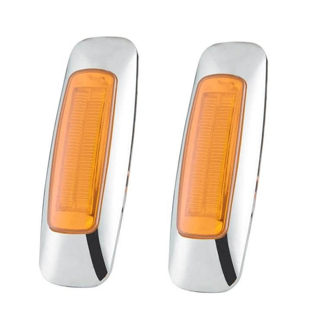 2-Pack 12/24V LED Edge Tail Lights, Red and Yellow - compact waterproof LED edge tail lights with polycarbonate housing for trucks and trailers