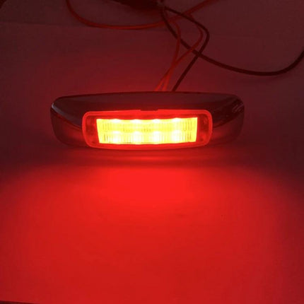 Alt Tag: 2-Pack 12/24V LED Edge Tail Lights, Red and Yellow waterproof polycarbonate 8-LED compact tail light for trucks trailers construction vehicles