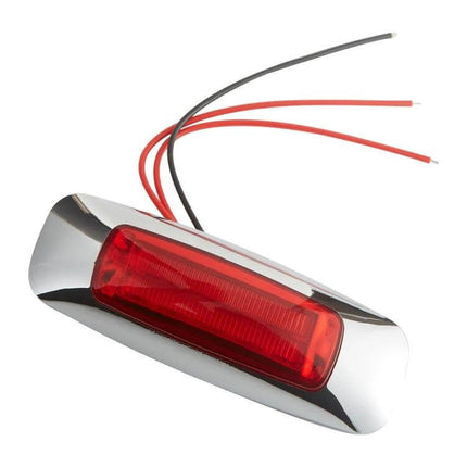 2-Pack 12/24V LED Edge Tail Lights, Red and Yellow compact waterproof red LED edge tail light with chrome housing for trucks trailers
