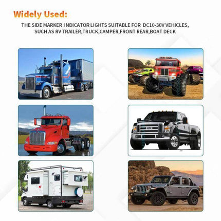 2 Pack 28LED Bi Color Brake Tail Lights For Vans And Trucks compact rear lights on trucks vans caravans trailers demonstrating vehicle compatibility