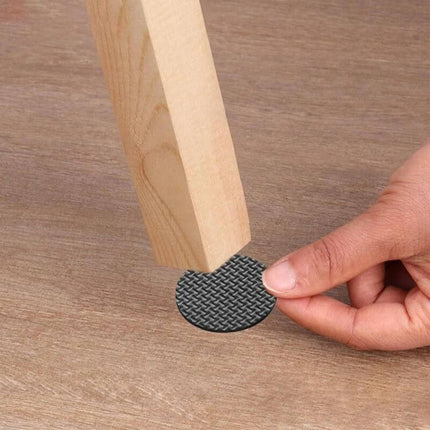 2 Pack 46mm Round Plaid EVA Foot Pads For Furniture Slip Proof Noise Reducing - grey plaid round pad on wooden floor under chair leg