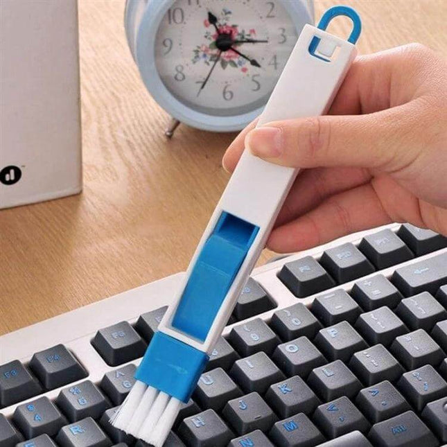 2-Pack Mini Cleaning Brush With Detachable Dustpan For Crevices cleaning keyboard crevices with compact brush and detachable dustpan
