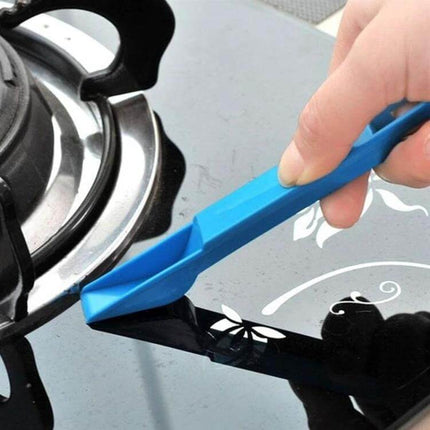 2-Pack Mini Cleaning Brush With Detachable Dustpan For Crevices cleaning narrow stovetop crevice with compact blue brush and detachable dustpan