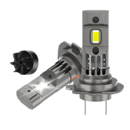 2 Pack Mini LED Headlights For Cars With Direct Plug compact 59x15 mm 6000K cool white 12V replacement for OEM halogen