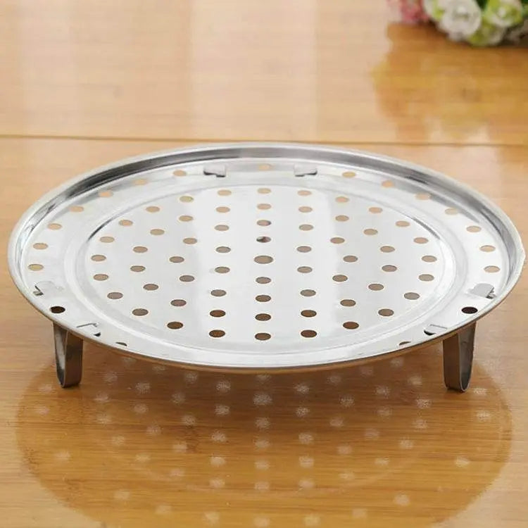 2 Pcs Multifunctional Stainless Steel Three-leg Steamed Bun Rack 