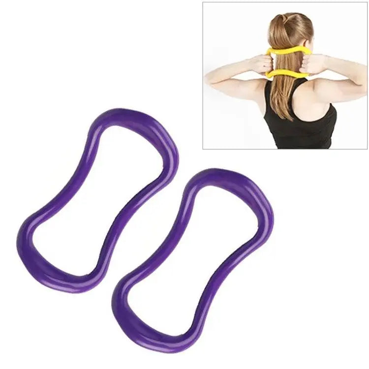 2 Pcs PP Smooth Yoga Circle Resistance Ring Set Purple Yellow