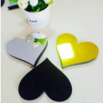 2-Piece Acrylic Mirror 3D Letter Wall Stickers For Home Decor - silver gold black heart-shaped mirror letter decals for wall accents