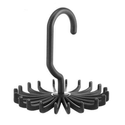 20 Claws Rotatable Tie Rack Hanger For Ties Belts Scarves - black 20-claw rotating hanger for ties belts scarves, space-saving closet organizer