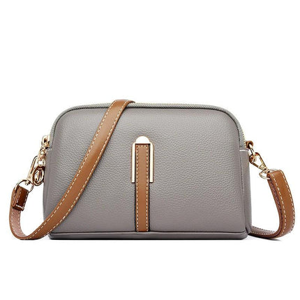 Simple Shoulder Messenger Bag With Textured PU