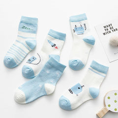 Cozy and Cute Cotton Baby Socks - Unisex Comfort Fit Blue