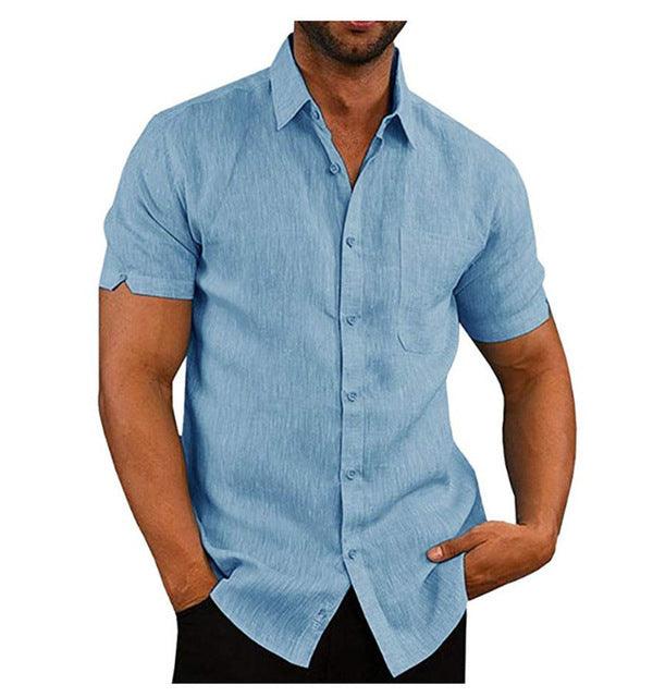 Stylish Men's Short Sleeve Cardigan Shirt