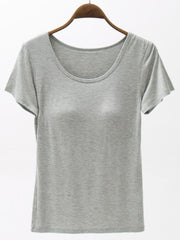 Round Neck Modal T-Shirt with Bra