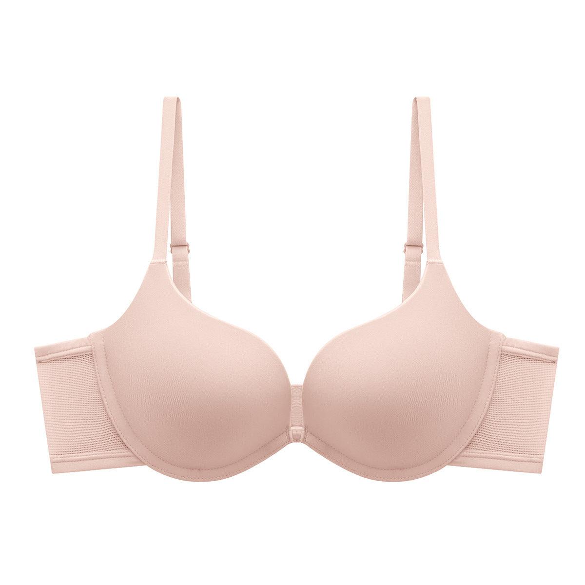 Women's seamless push-up bra - thin, comfortable, nude color with steel ring for summer wardrobe essentials.