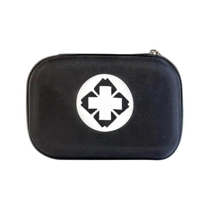25 In 1 EVA Emergency Survival Kit For Car And Home Use compact waterproof black nylon pouch with white medical cross logo
