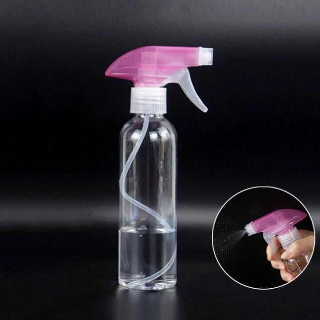 250ml Disinfection Spray Bottle for Everyday Home Cleaning - clear refillable bottle with pink trigger nozzle for countertops and high-touch surfaces